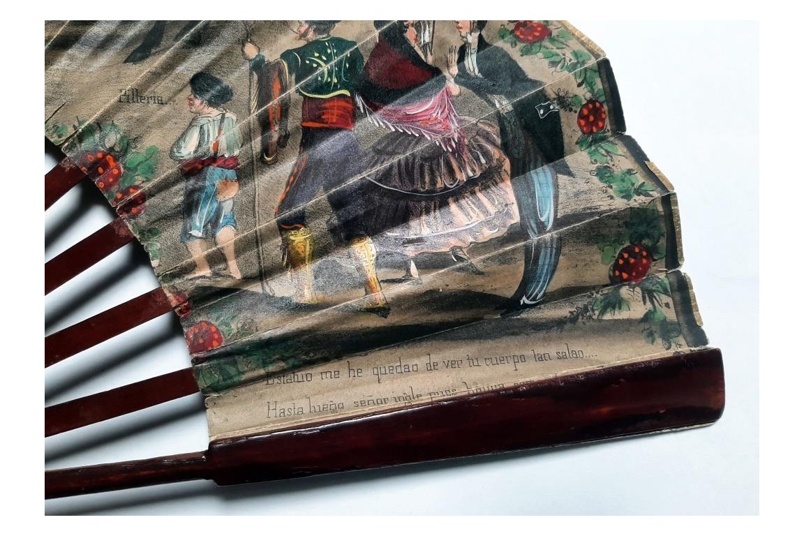 Dance and bullfighting, fan circa 1840-50