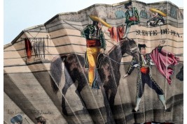 Dance and bullfighting, fan circa 1840-50