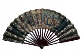 Dance and bullfighting, fan circa 1840-50
