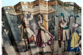 Dance and bullfighting, fan circa 1840-50