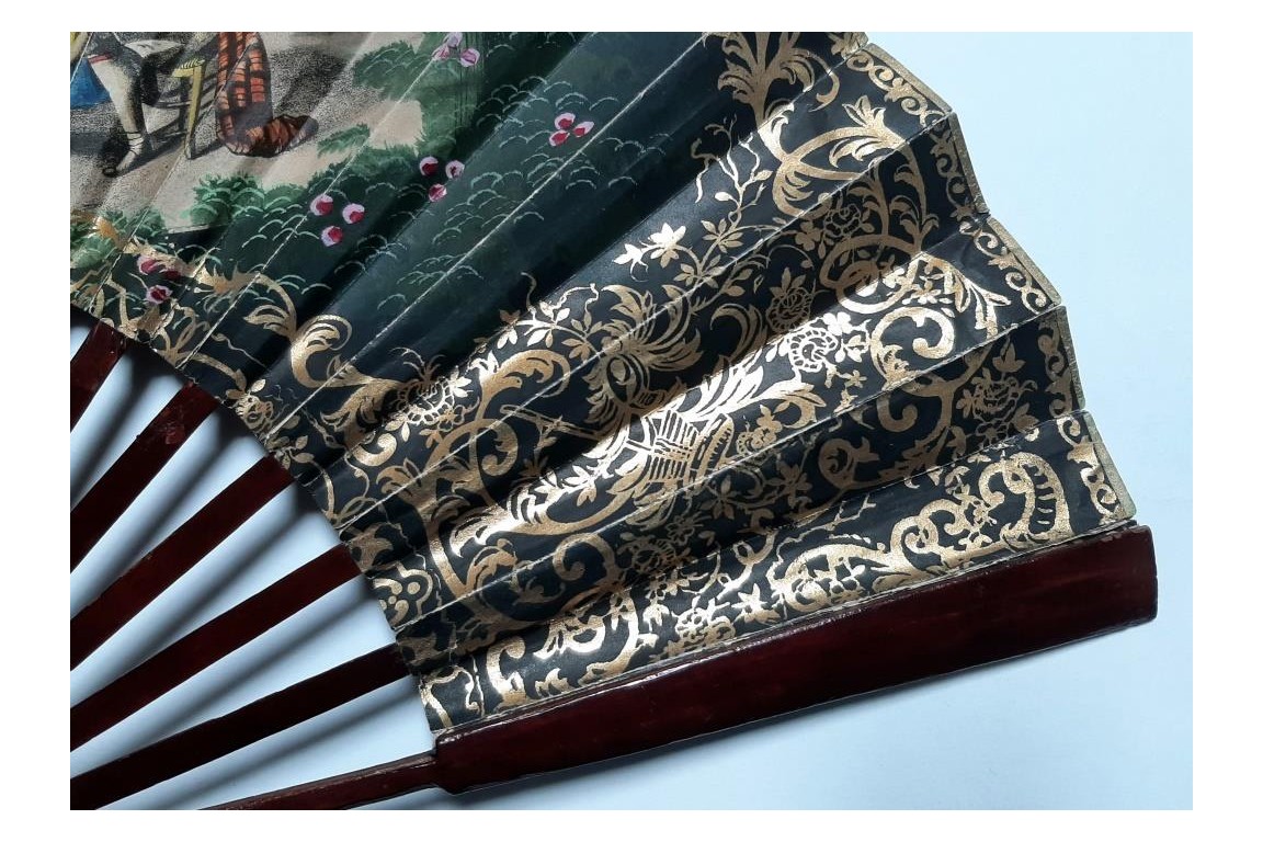 Dance and bullfighting, fan circa 1840-50