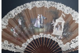 Le mât de cocagne de l’amour, éventail vers 1880-90