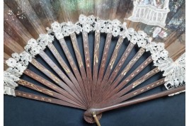 Le mât de cocagne de l’amour, éventail vers 1880-90