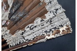 Le mât de cocagne de l’amour, éventail vers 1880-90