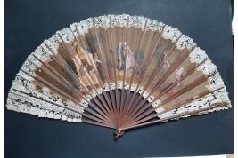 Le mât de cocagne de l’amour, éventail vers 1880-90