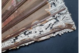 Greasy pole of love, fan circa 1880-90