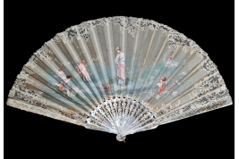 Cherubim contemplating Beauty, fan by Vanoni for Kees circa 1880-1900