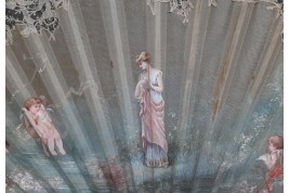 Cherubim contemplating Beauty, fan by Vanoni for Kees circa 1880-1900