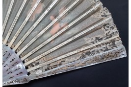 Cherubim contemplating Beauty, fan by Vanoni for Kees circa 1880-1900