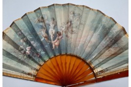 Dawn angels, fan by Marie Dumas late 19th century