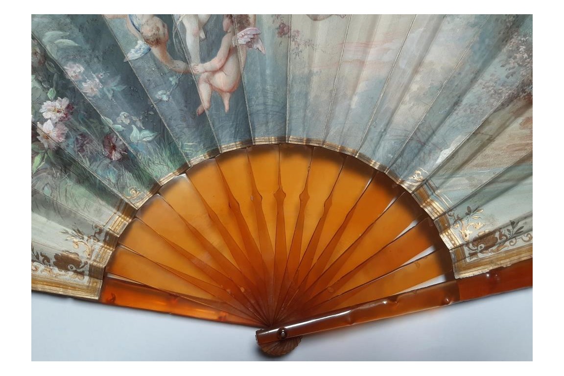 Dawn angels, fan by Marie Dumas late 19th century