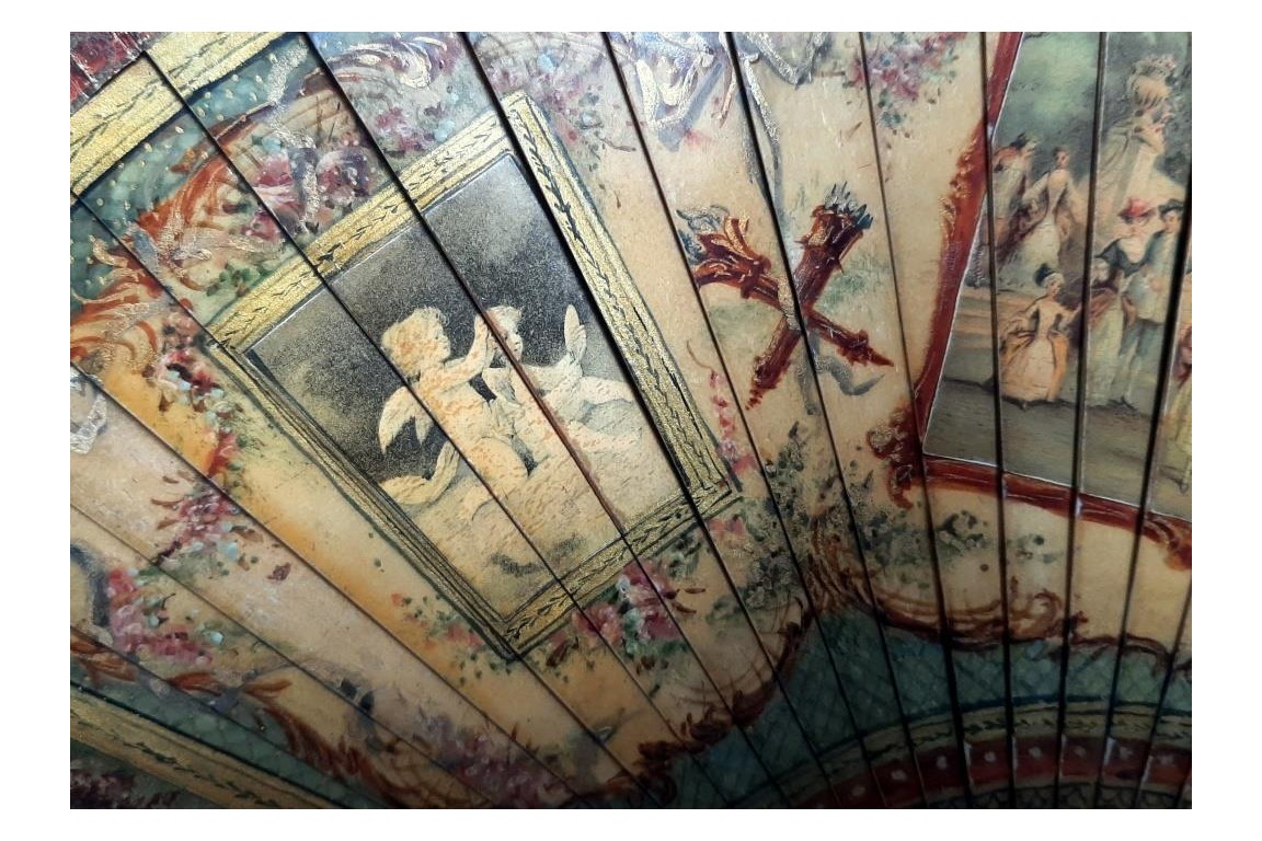 Dance of lovers, fan circa 1900