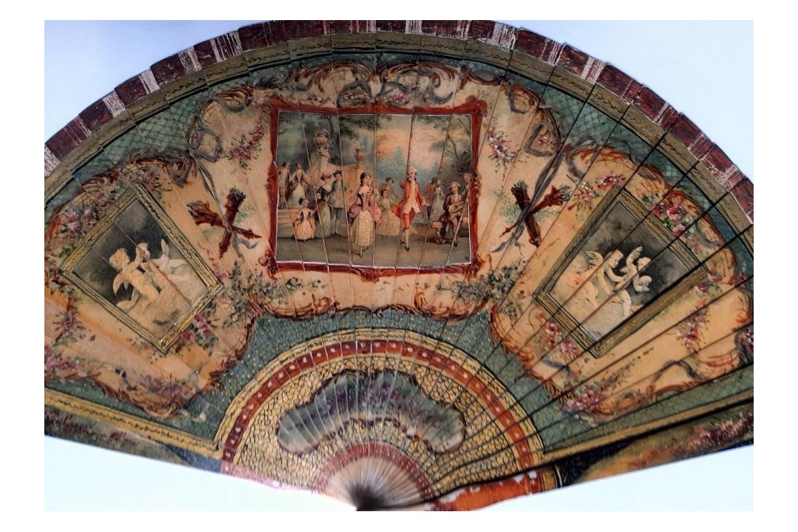 Dance of lovers, fan circa 1900