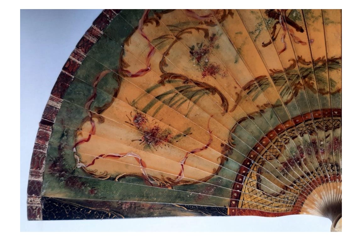 La danse des amoureux, éventail vers 1900