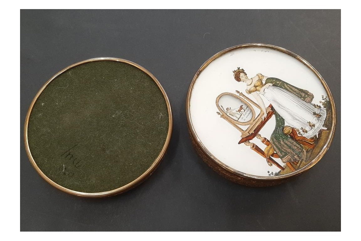 Le Miroir des Belles ou l’histoire de l’Amour, boite à pralines vers 1825