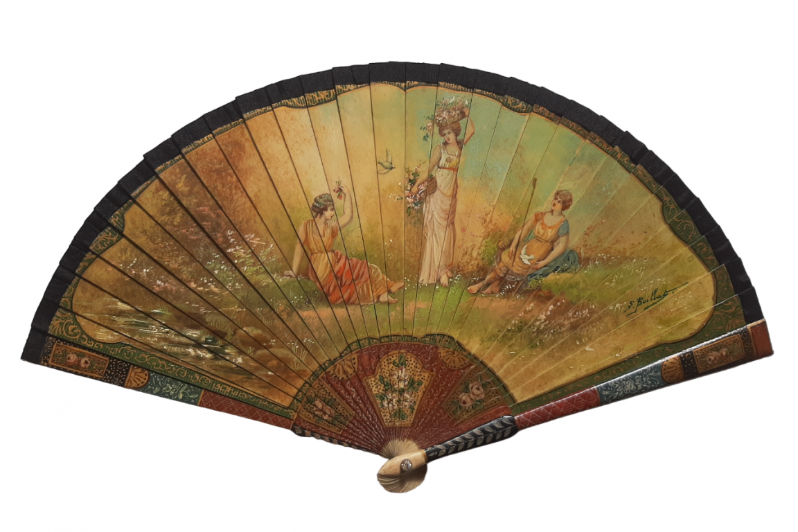 To the rhythm of love, fan circa 1900
