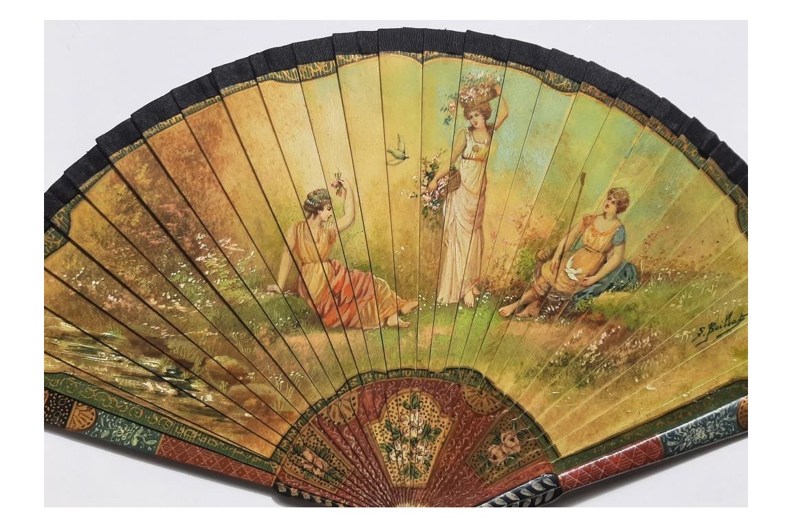 To the rhythm of love, fan circa 1900