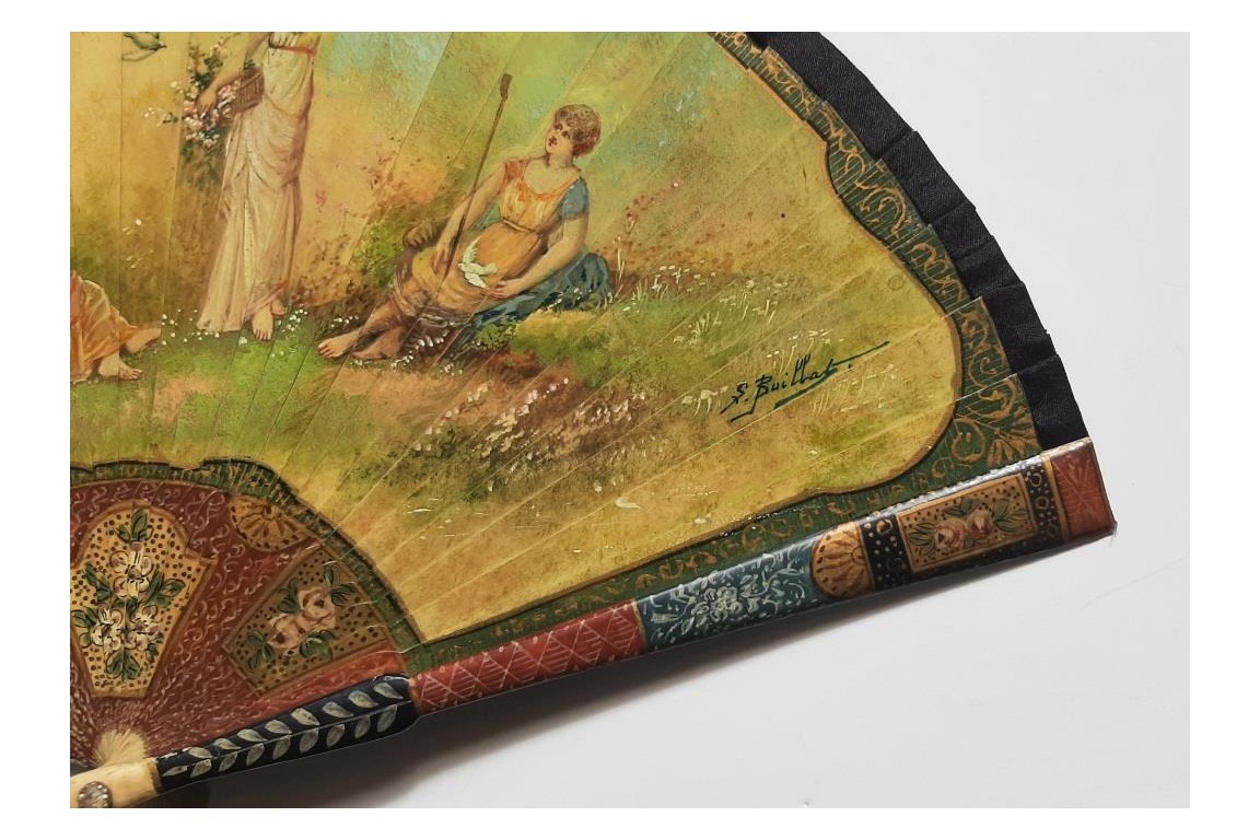 To the rhythm of love, fan circa 1900