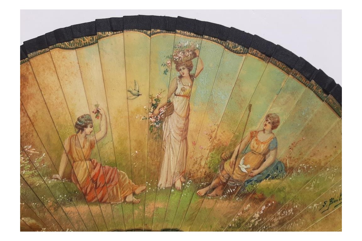 To the rhythm of love, fan circa 1900