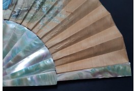 The happy dream or when love pulls the strings fan circa 1870-1900
