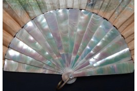 The happy dream or when love pulls the strings fan circa 1870-1900