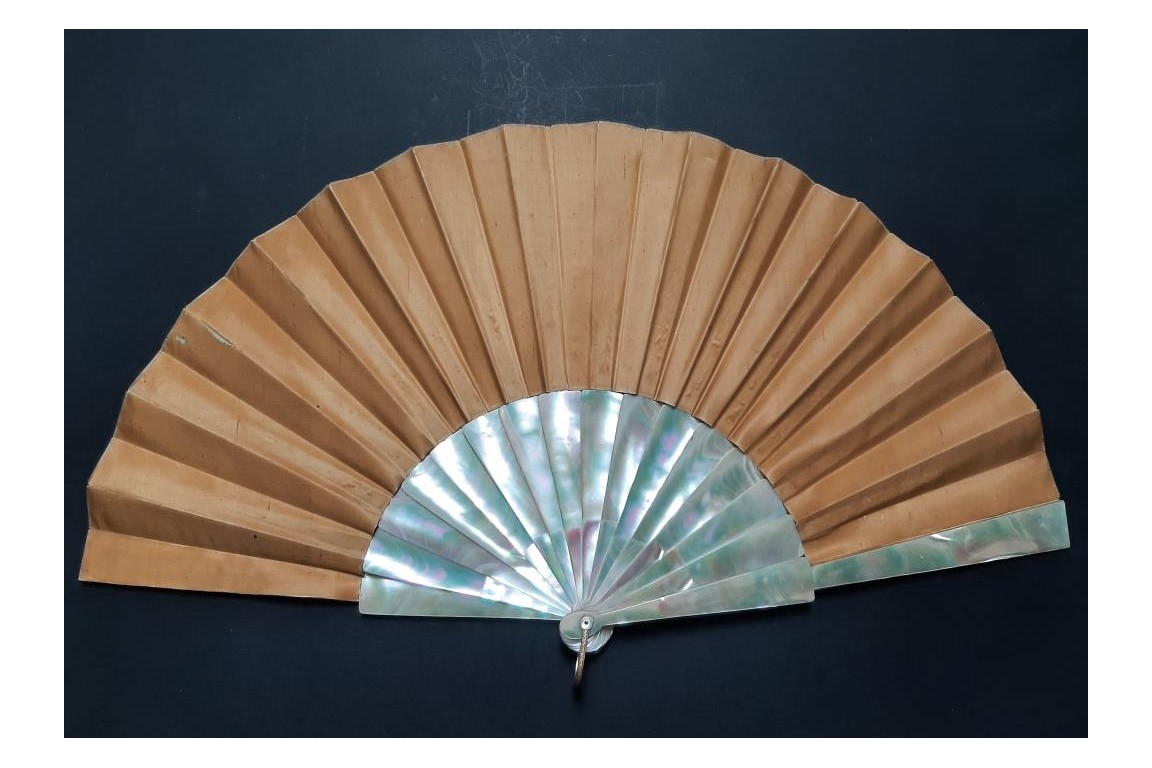 The happy dream or when love pulls the strings fan circa 1870-1900