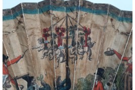 Tout le monde veut en attraper un, éventail vers 1800