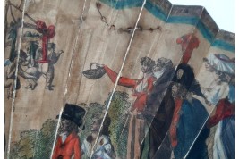 Tout le monde veut en attraper un, éventail vers 1800
