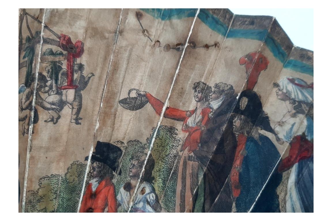 Tout le monde veut en attraper un, éventail vers 1800