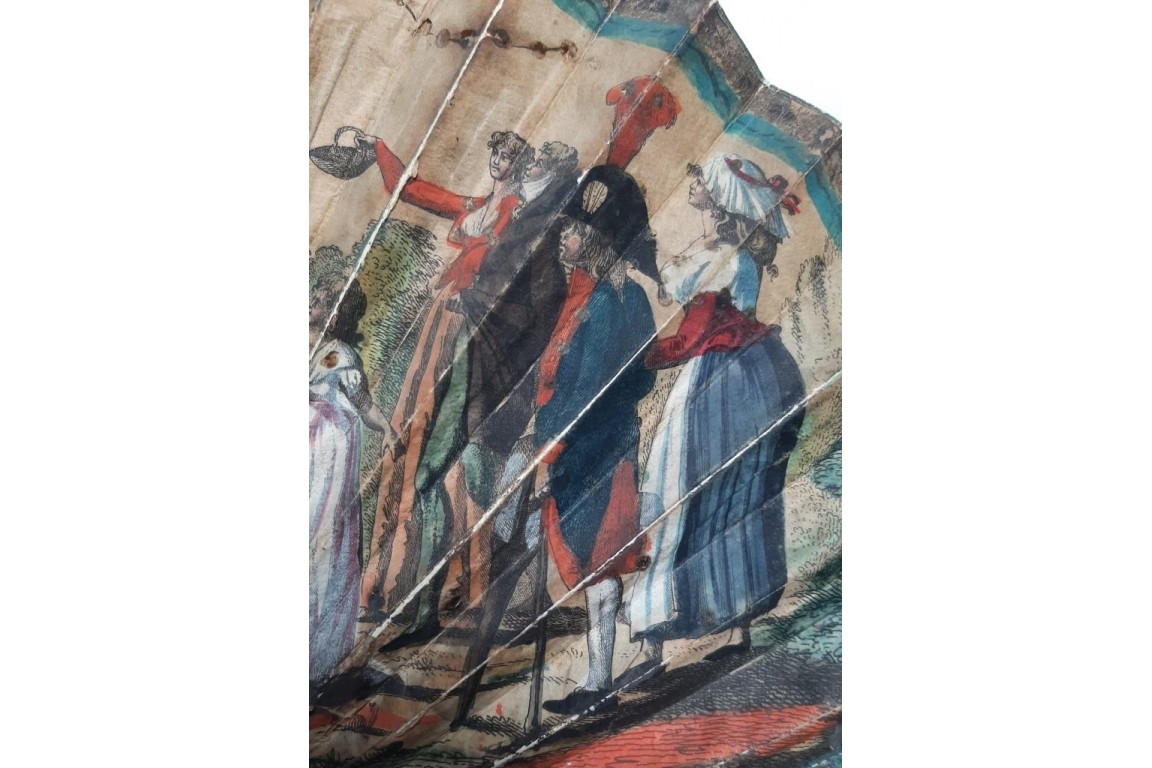 Tout le monde veut en attraper un, éventail vers 1800