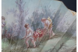 Fleurir la future mariée, éventail de Noujaret vers fin XIXème siècle