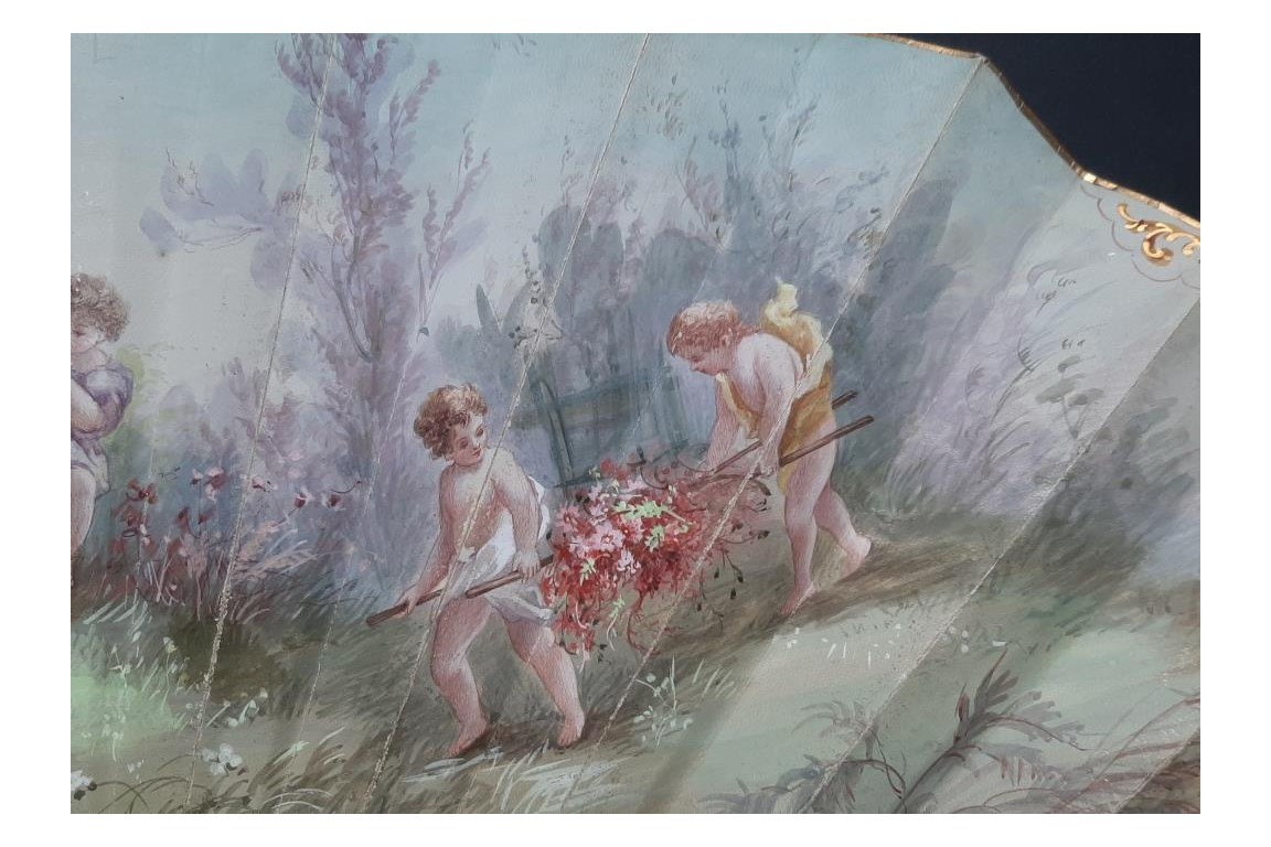 Fleurir la future mariée, éventail de Noujaret vers fin XIXème siècle