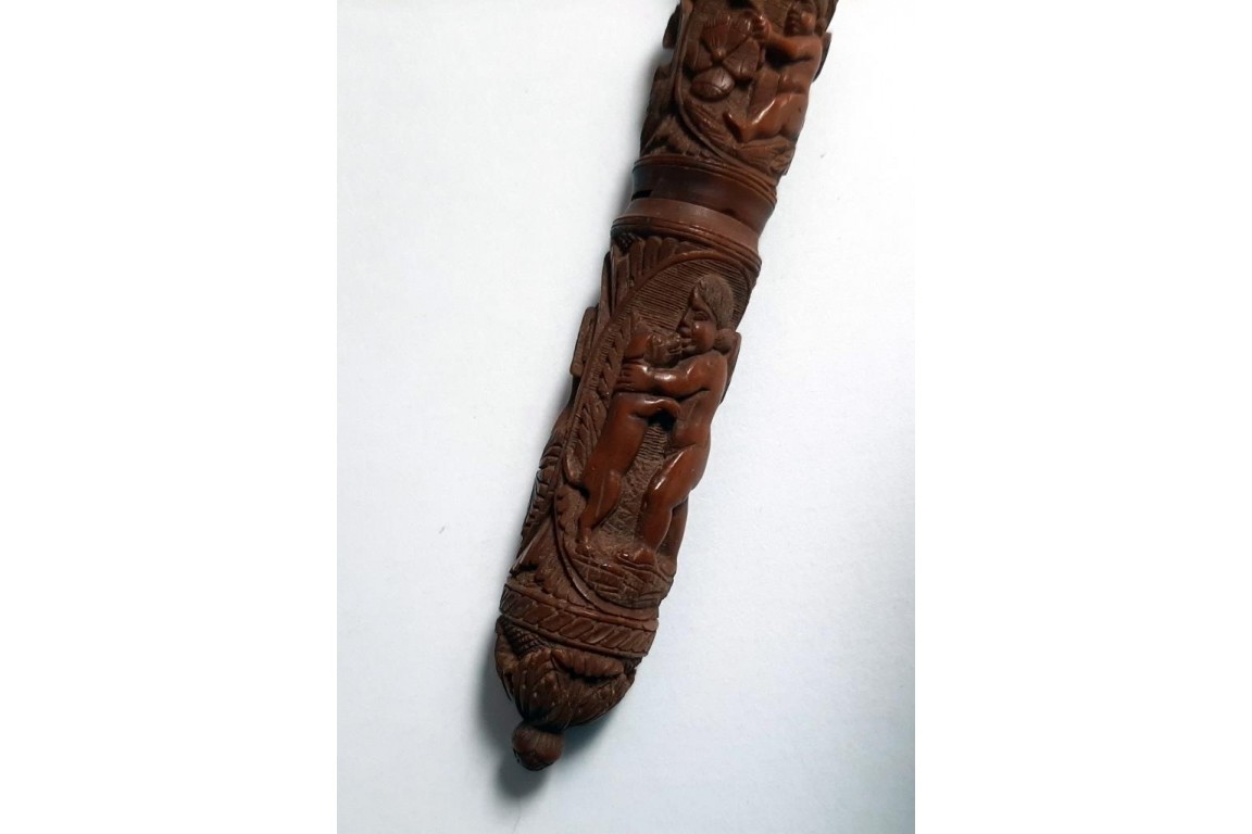 Sincere and faithful love needle case, late 18th or early 19th century