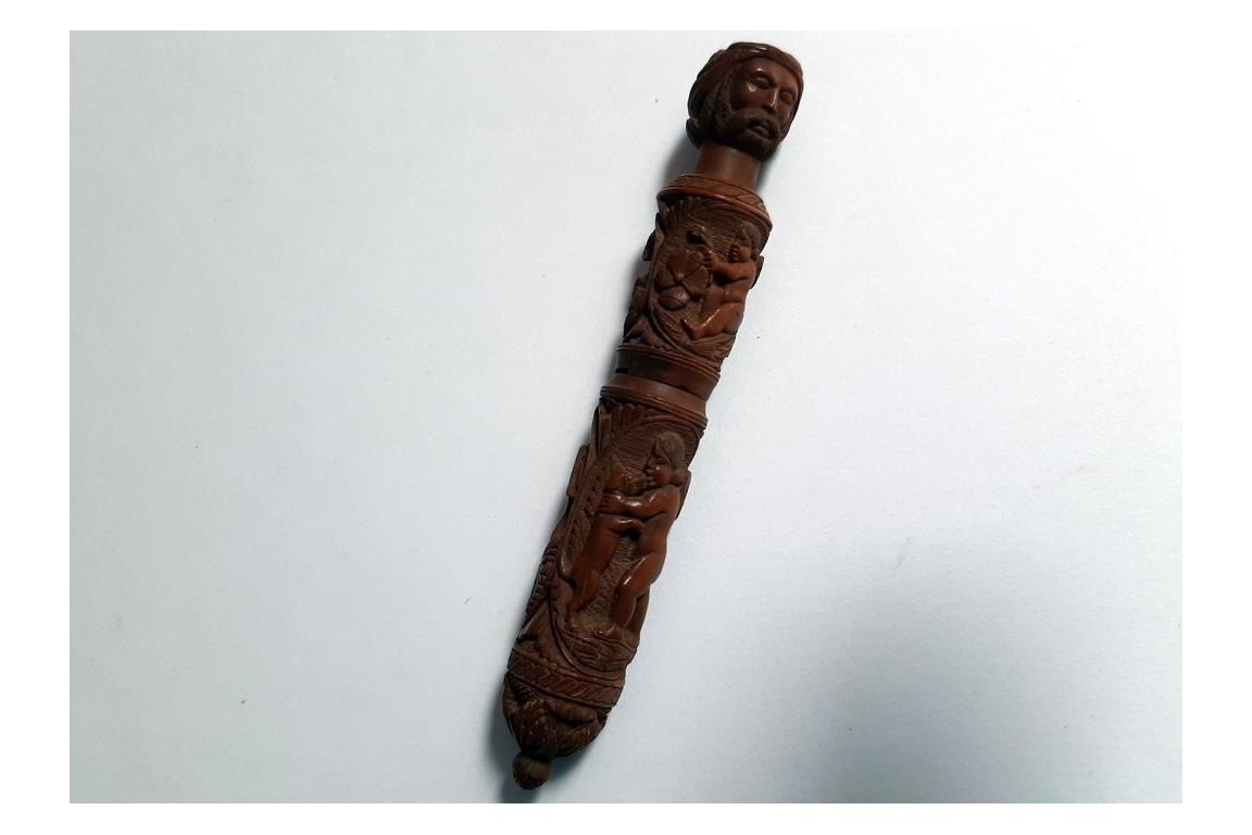 Sincere and faithful love needle case, late 18th or early 19th century