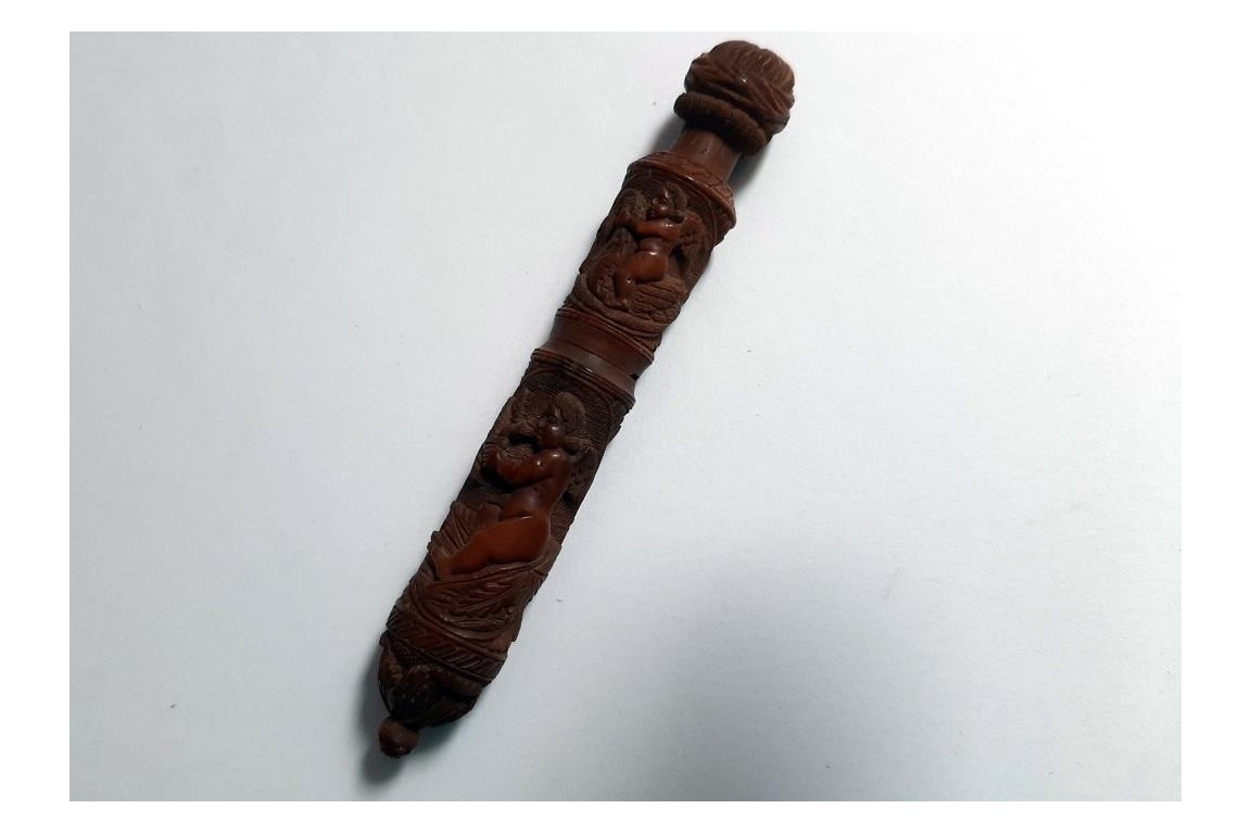 Sincere and faithful love needle case, late 18th or early 19th century
