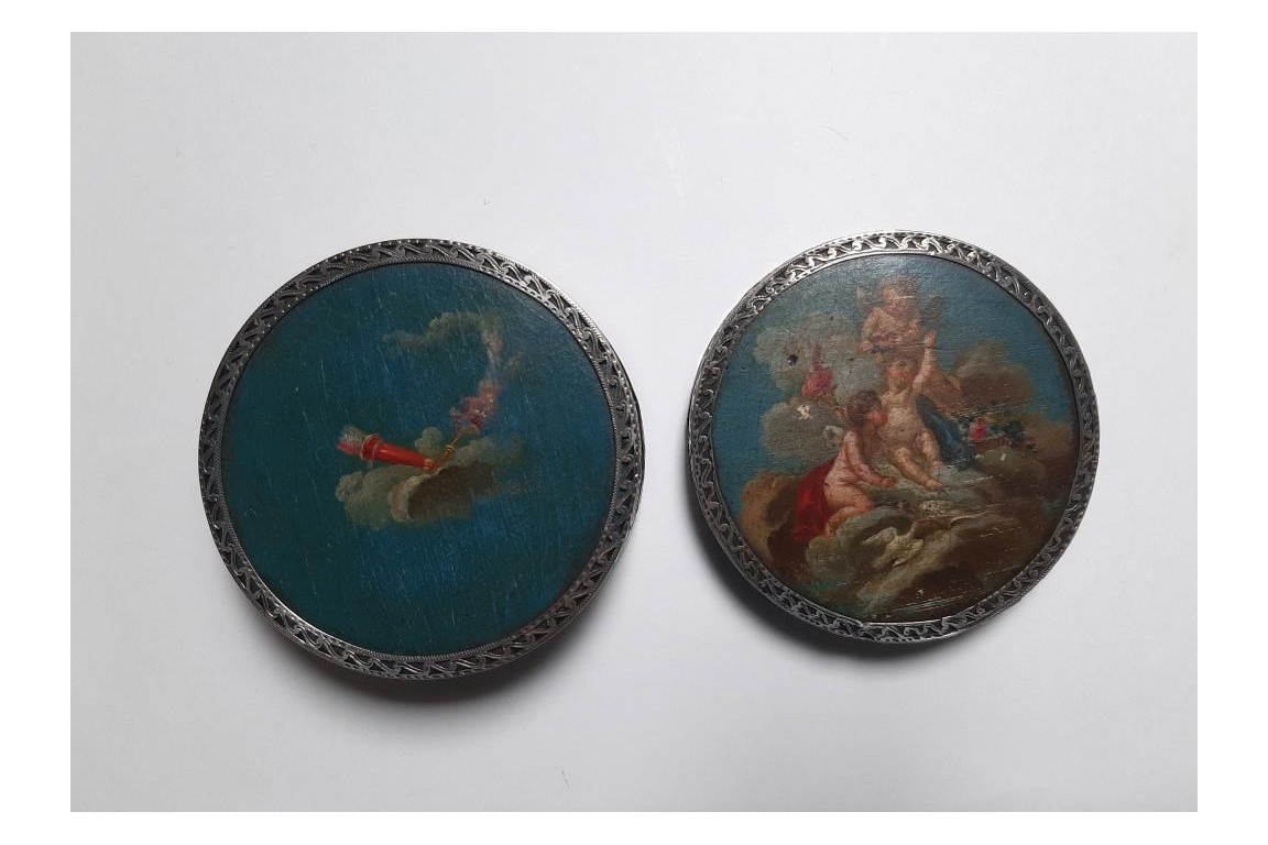 Putti jouant dans un nuage, tabatière fin XVIIIeme