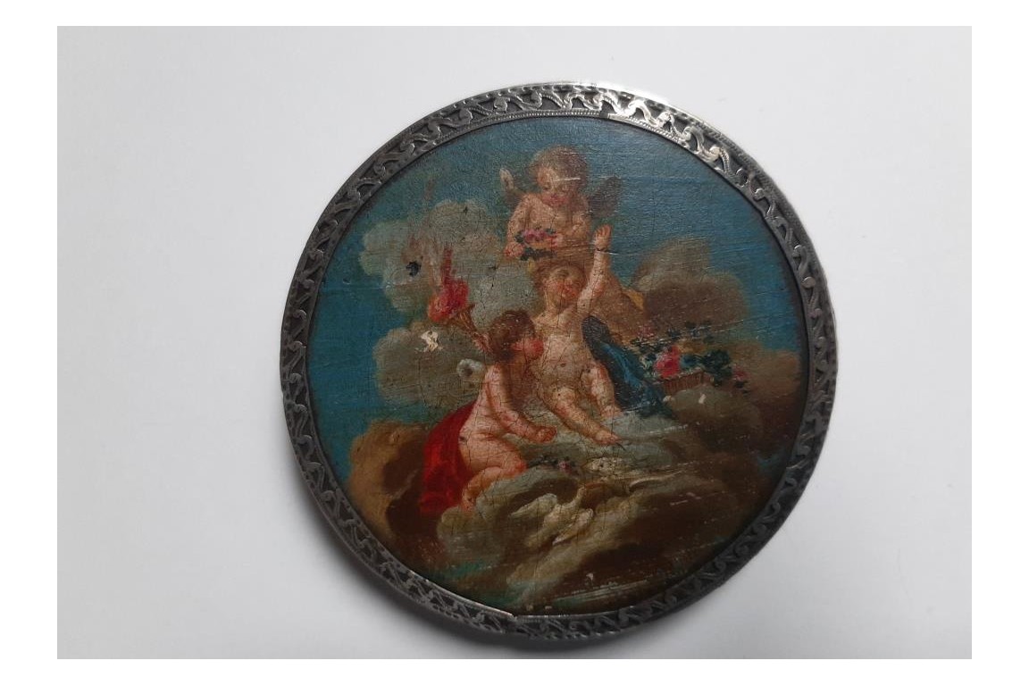 Putti jouant dans un nuage, tabatière fin XVIIIeme