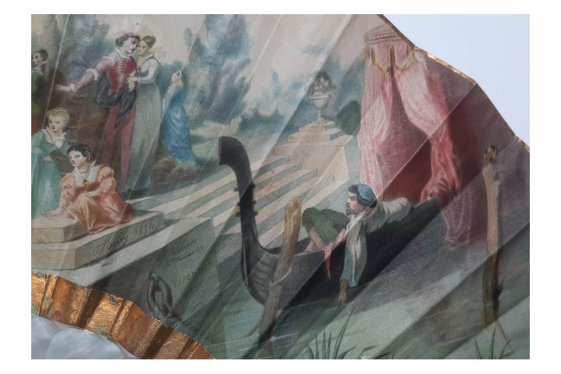 Souvenir de l'Exposition Universelle de 1855, éventail d'après Hervy pour Alexandre