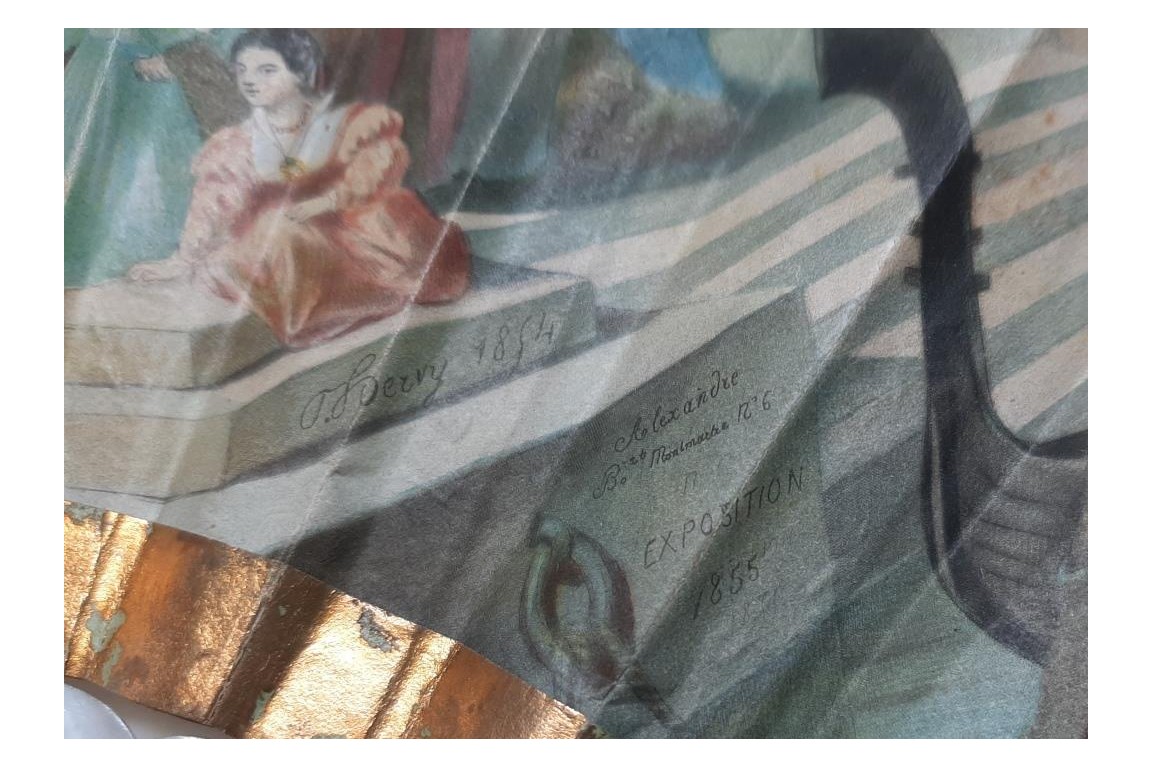 Souvenir de l'Exposition Universelle de 1855, éventail d'après Hervy pour Alexandre
