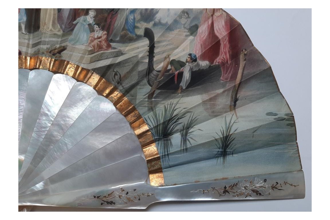 Souvenir de l'Exposition Universelle de 1855, éventail d'après Hervy pour Alexandre