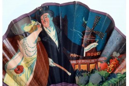 Parisian nights at the Bal du Moulin Rouge, fan circa 1910-20