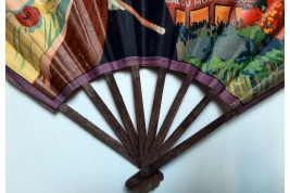 Parisian nights at the Bal du Moulin Rouge, fan circa 1910-20