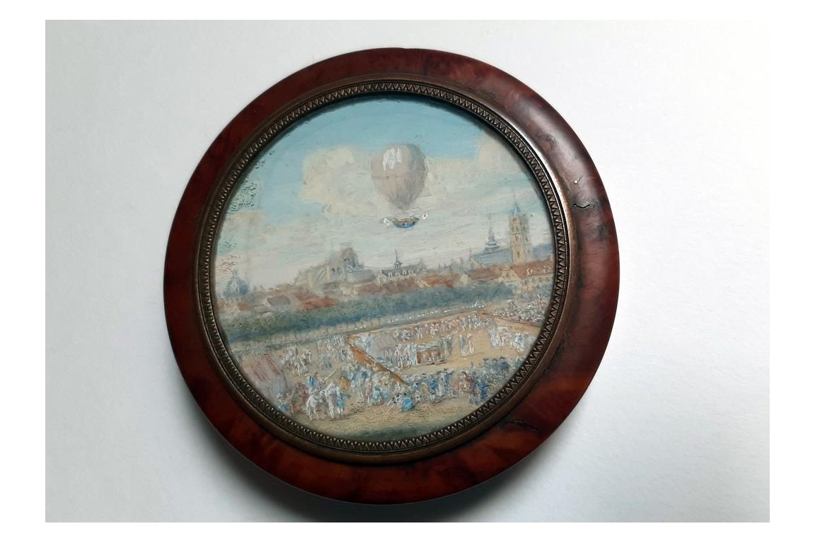Le globe aérostatique des Tuileries, tabatière à la montgolfière, 1783
