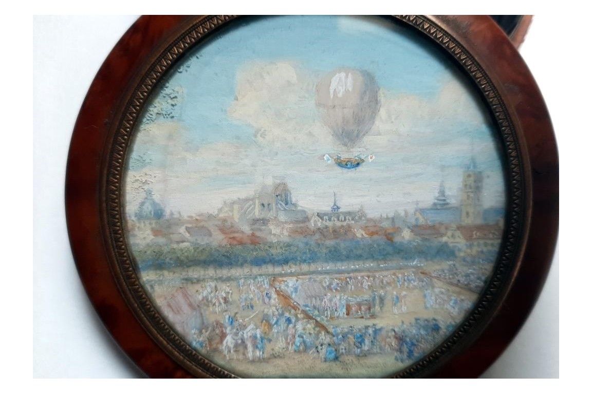 Le globe aérostatique des Tuileries, tabatière à la montgolfière, 1783