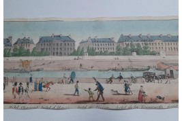Walks on the Parisian quays. Panorama circa 1815-1825
