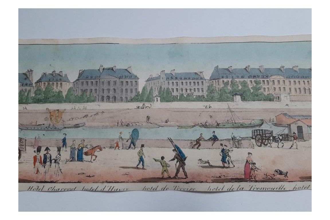 Walks on the Parisian quays. Panorama circa 1815-1825