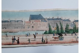 Walks on the Parisian quays. Panorama circa 1815-1825