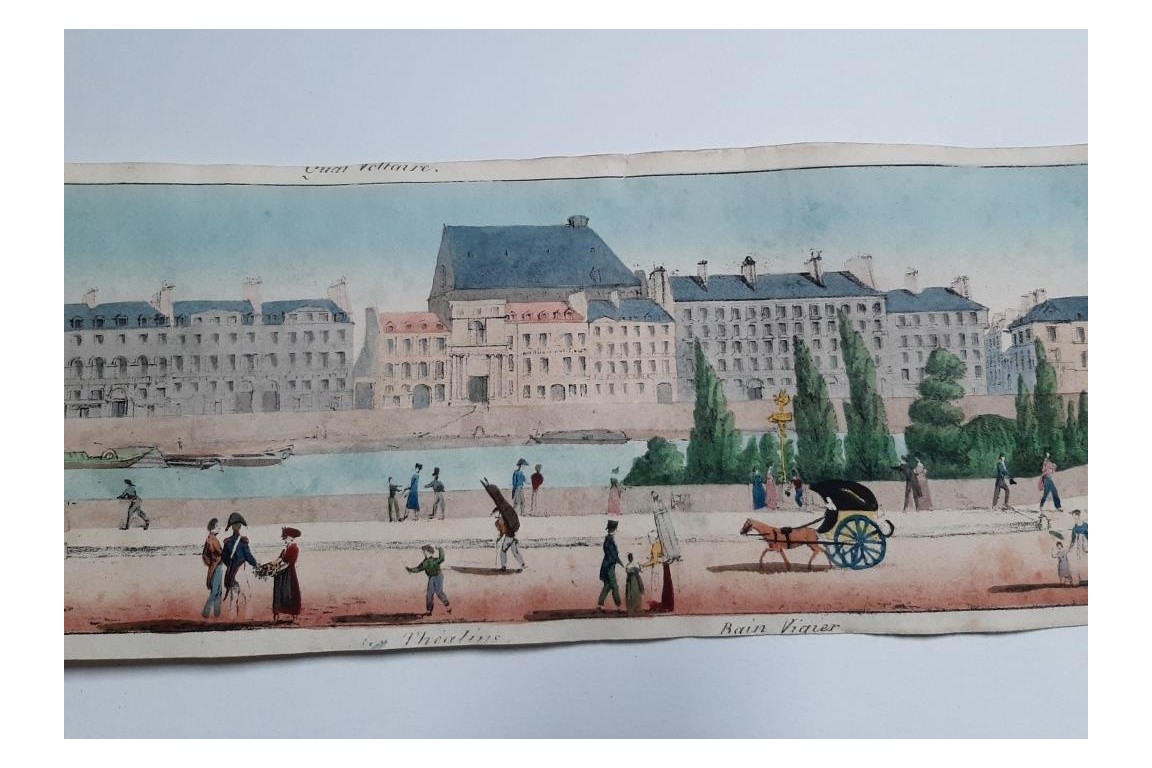 Walks on the Parisian quays. Panorama circa 1815-1825
