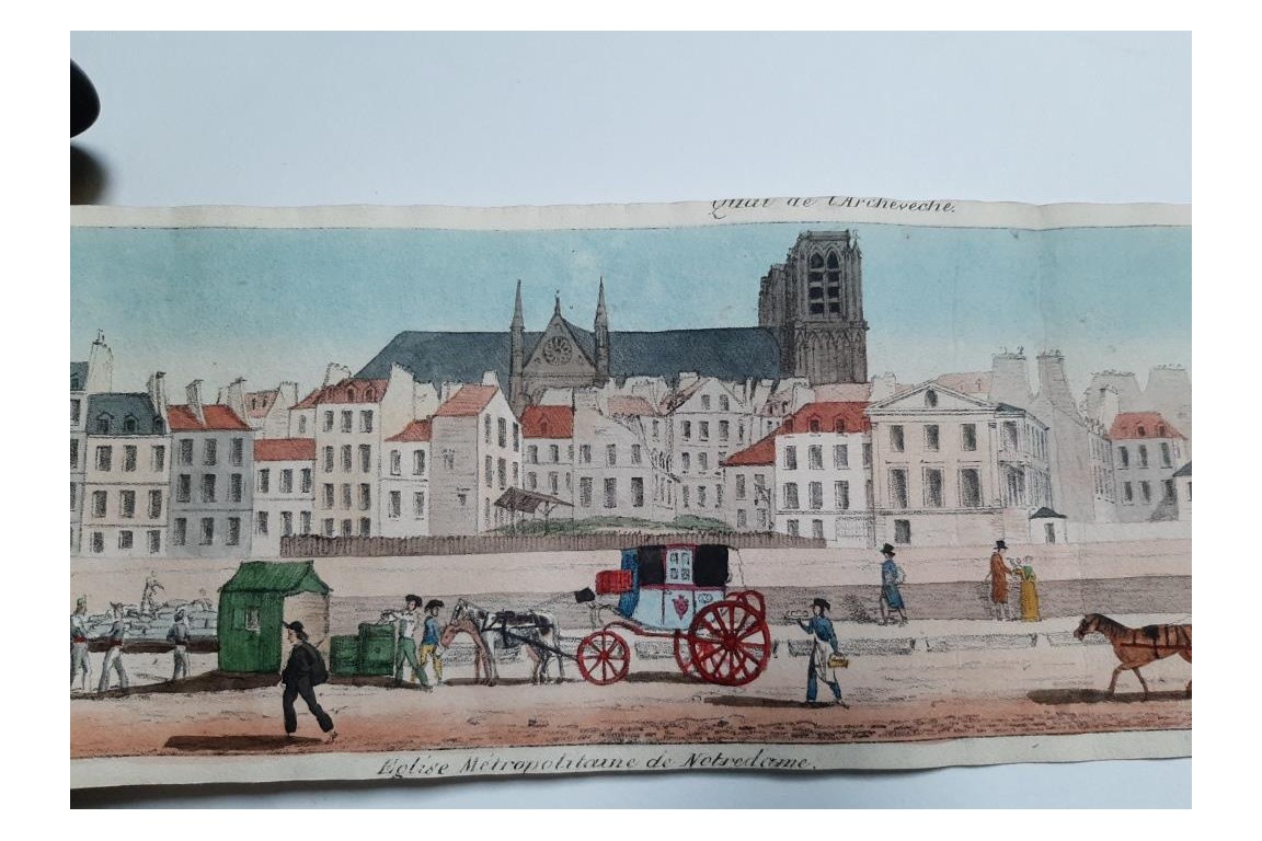 Walks on the Parisian quays. Panorama circa 1815-1825