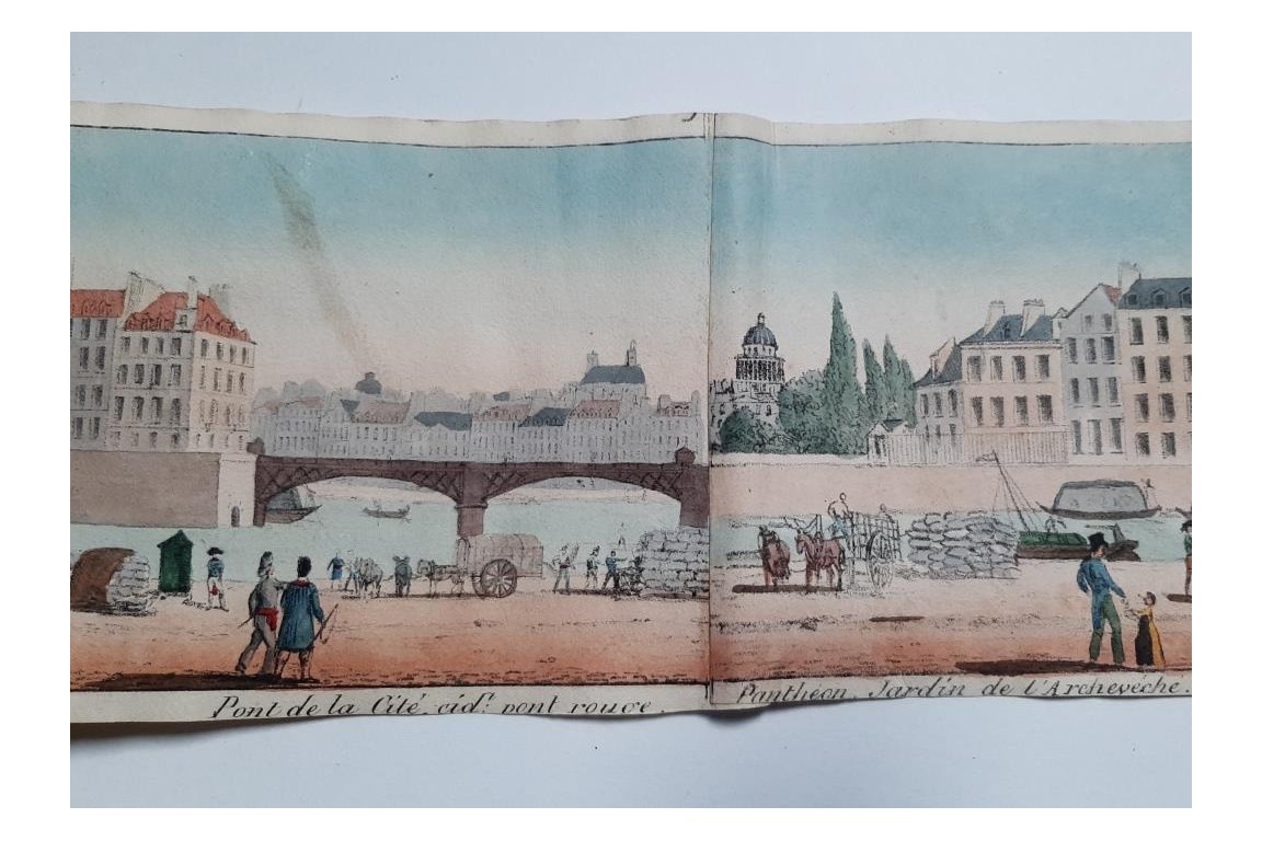 Walks on the Parisian quays. Panorama circa 1815-1825
